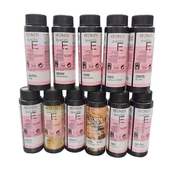 REDKEN SHADES EQ Toner Gloss Bundle Lot of 11 Level 8 & Level 9 Warm/Red/Copper/ - Picture 1 of 3